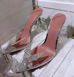 2021 Summer Clear PVC Crystal Sandals Women rhinestone Butterfly Cup high Heel ladies Party Shoes Pumps Runway High Heel Sandals2386937