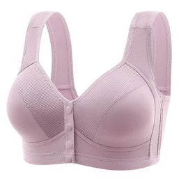 Maternity Intimates Thin Breathable Front Button Open Maternity Breastfeeding Bra Comfortable Large-sized Tank Top Style Bra Without Steel Ring Y240515