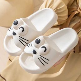Slipper 2024 Trend Summer Cute Cartoon Cat Trim Ladies Home Shoes Non-slip Cosy Slides Outdoors Sandals For Women Slippers Flip Flops Y240514B5T3