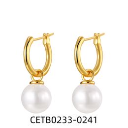 Pearl Charm Earrings Classic Pearls Hoop Earring