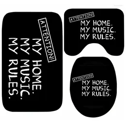 Bath Mats Quirky Attention My Home Music Rules Mat For Bathroom Funny Loud Quote Floor Doormat Toilet Rug Carpet Shower