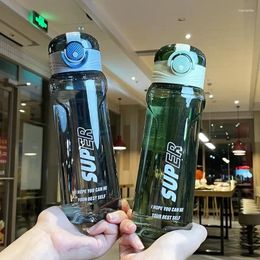 Water Bottles 500/750ML Portable Sports Bottle For Girls Student Plastic Cups Drop-resistant Leak-proof Summer Drinkware