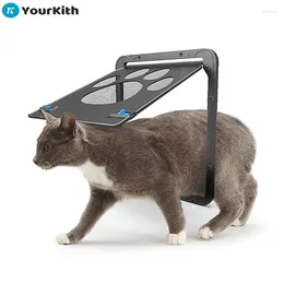 Cat Carriers YourKith Dog Print Door Anti-bite Safe Lockable Magnetic Screen Outdoor Small Dogs Cats Window Gate House Enter Freely