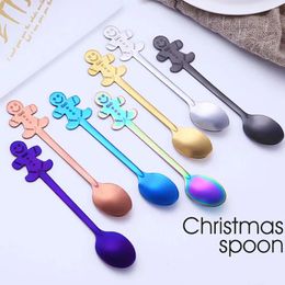 Spoons 1/4pcs/set Home & Living Stainless Steel Ice Cream Snowman Christmas Coffee Tableware Kids Spoon Tea Scoops