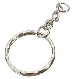 Whole Car key Ring 50Pcs Keyring Blanks 55mm Silver Tone Keychain Top Quality Fob Split Rings 4 Link Chain Travel Buckle6873160