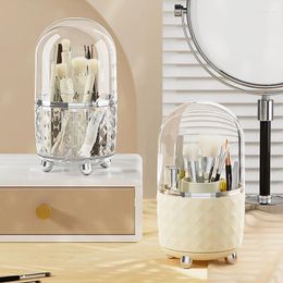 Storage Boxes Waterproof Cosmetics Brush Vanity Shelf Countertop 360° Rotating Makeup Organiser Luxury Spinning Display Case
