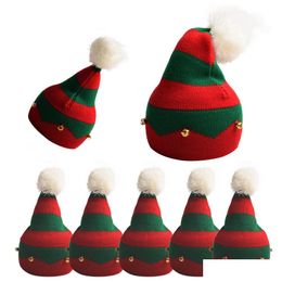 Party Hats Xmas Bell Hat Kids Christmas Knitted Winter Outdoor Sport Wool Knitting Caps L5 Drop Delivery Home Garden Festive Supplies Dhlxs