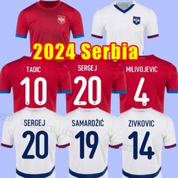 2024 SERBIA soccer jerseys TADIC MITROVIC Serbie North Macedonia Armenia Vlahovic MILIVOJEVIC 24/25 Kostic KOLAROV SERGEL JOVIC Men football shirt uniforms