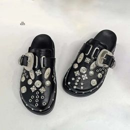 Slippers Summer Women Platform Rivets Punk Rock Leather Mules Creative Metal Fittings Casual Party Shoes Female Outdoor Slides 221017 07