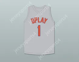 CUSTOM NAY Mens Youth/Kids SHAEDON SHARPE 1 UPLAY CANADA AAU LIGHT Grey BASKETBALL JERSEY 1 TOP Stitched S-6XL