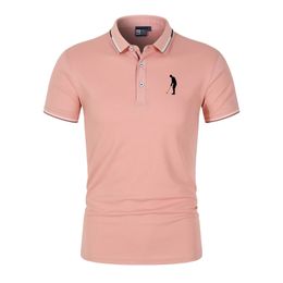 Summer Man Streetwear Tops Work Business Leisure Quick-Dry POLO Shirt Lapel Short Sleeve Button Pullovers Fashion Trend T-Shirts240514