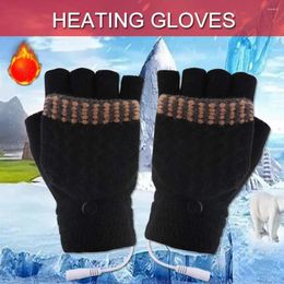 Cycling Gloves 1pair Men Women USB Heating Hand Laptop Half Fingerless Electric Heated Indoor Warmers Winter Warm Mittens