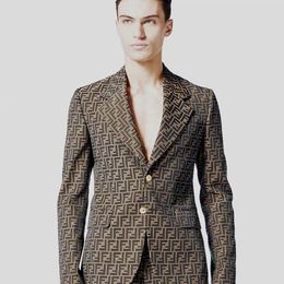 2024 designer chic printed suit men's suit tailored casual suit jacket size M-3XL