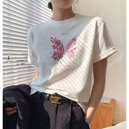 デザイナーTシャツプールコットンショートスリーブTシャツレディース2024夏の新しいルーズ韓国特大のレディースカジュアル汎用性の高いミッドレングストップボウノットC3AD