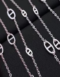 Brand Geometry for Women Letter Round h Lock Jewellery S925 Silver Necklace Set France Quality Superior Golden Sweater Chain 2029634621