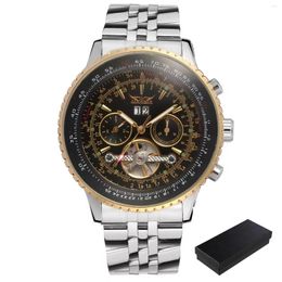 Wristwatches Jaragar Large Dail Tourbillon Mechanical Watch Men Luxury Top Brand Automatic Self-Wind Wristwatch Clock Male Relogio Masculino