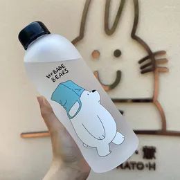 Water Bottles Large Capacity Plastic Cute Food Grade Good Heat Resistance High Aesthetic Value Summer Daily Portable Bottle