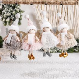 Party Favour Christmas Decorations Plush Angel Girl Doll Pendant Xmas Tree Hanging Ornaments Year Navidad Home Decor Gift Toy Supplies