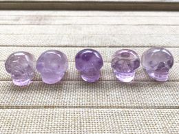 High quality natural amethyst quartz crystal skull reiki healing gemstone hand carved crystal skull for decoration 1 inch7501136