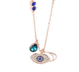 Silver Eye Of The Devil Amulet Pendant Necklace Turkey Blue Eyes Choker Statement Necklace Women Girl Present With Gift Box81713714865063