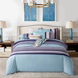 Bedding Sets Classic Set 5 Size Stripe Heart Black Bed Linen 4pcs/set Duvet Cover Pastoral Sheet AB Side 2024