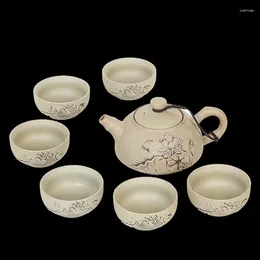Teaware Sets 7 Pcs/set Ancient East Tea Set 6 Cup 1 Teapot Chinese High-end Gifts Office Home Drinkware Elegant Culture E11604