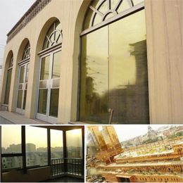 Window Stickers HOHOFILM Gold&silver Mirrored FILM RollReflective One Way Mirror House Glass Sticker 10m/20m/30m Wholesale Adhesive Tint