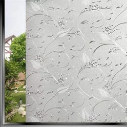 Window Stickers LUCKYYJ Privacy Film Stain Glass Cling Static Decorative Covering Frosted Self-adhesive Sticker