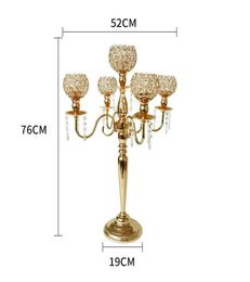 Crystal Candlesticks Pillar Glass Metal Candle Tealight Holders Lantern Home Wedding Table Centerpieces AccessoriesDecoration 4351031