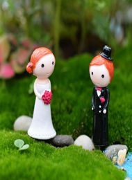 4pcs wedding couple Festive ornaments resin craft fairy garden miniatures micro landscape Terrarium Jardin Decoration5389864