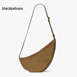 The Row TR Fashionable High End Best-quality * 10aaaa and Casual Banana Bag Lightweight Nylon Bag Half Moon Underarm Bag Curved Crossbody Bag for Women 240105