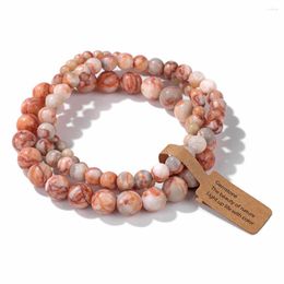 Strand 3Pcs/Set Natural Stone Bead Bracelet Volcanic Lava Opal Howlite Stretch Bangle Mineral Semi-Precious Jewellery Gift For Women Men