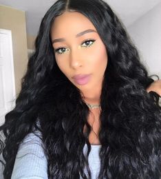 Wigs Brazilian Lace Front Human Hair Wigs Loose Deep Wave 824 inch Pre Plucked Wig Natural Colour 130% Density