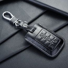 Stickers FOB leather key case cover for Auto Cadillac key case shell keyrings key holders wallet bags keychain accessories for Cadillac car