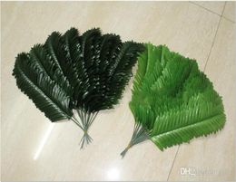 Whole38 cm Fabric Wedding Home Decor Phoenix Coconut Sago Palm Tree Artificial Plant Fern Branches Leave Fake Foliage Bonsai 5286454