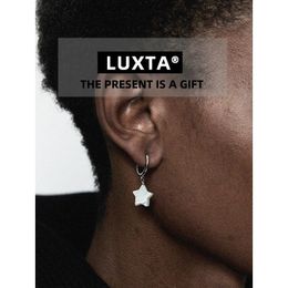 LUXTA Star MotherofPearl Drop Earrings Handmade Dangle Earring In S925 Sterling Silver Gold Plated Hiphop Top Quality 240515