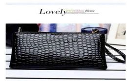 Designer Leather Card Wallet Woman Mens New Fashion Trend Crocodile Pu Handbag Change Long Wrist Small Square Bag Womens Purse9960743