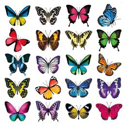 Window Stickers 20pcs Home Clings Alert Birds Deterrent Decal Static Sticker Assorted Anti Collision PVC DIY Non Adhesive Butterfly Shape