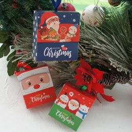 Gift Wrap Mini 12 Pcs Red Christmas Santa Bear Take A Group Po Paper Box Candy Sweet Packaging Chocolate Packing