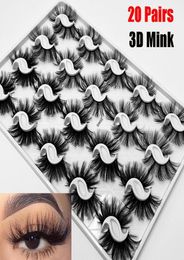 20 PairsBox Mixed 3D Faux Mink False Eyelashes Natural Thick Long WIspies Lash Reusable Handmade Bushy Fluffy Lashes9341094