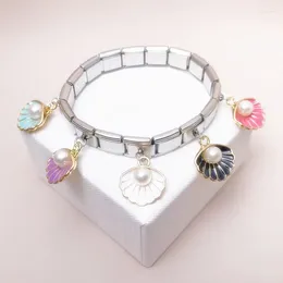 Link Bracelets Shell Italian Bracelet Pendant Stainless Steel Module Personalized Hand Chain Fashion Jewelry DIY Making Cute Couple Gifts