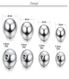 Plain Ball Screw Ear Stud Lip Bar Eyebrow Tongue Belly Button Ring Bead Ball Accessory 2mm 25mm 3mm Horseshoe Stainless Steel4374954