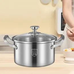 Pans Soup Pot Cookware Portable Works Nonstick Pan Cooking Tools Stockpot With Lid Kitchen For Home Bar Restaurant