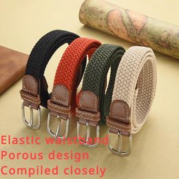 Belts Unisex Versatile Jeans No Need For Punching Canvas Waistband Braided Elastic Student Decorative Trouser Belt