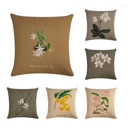 Pillow Flower Plant Floral Green Cover Fashion High Quality Cotton Linen Flowers Grass Decorative Throw Custom ZY59