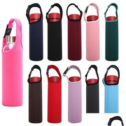 Party Favor Neoprene Portable Glass Single Bottle Cooler Sleeve Holder Er Bag Water Bottles Tote Cup Set Drop Delivery Home Garden F Dh7Iq