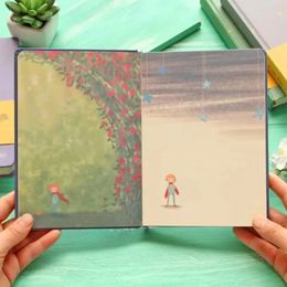 Colour Page Illustration Cute Notebook Little Prince Series Beautiful Diary Student Hardcover Notepad 240510