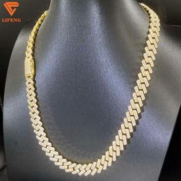 Sterling Sier Miami Link Gold Plated Vvs Diamond Cuban Chain Moissanite Hip Hop Necklace