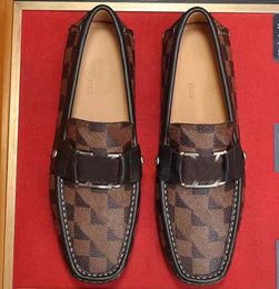 Genuine Leather Men Designer Shoes Luxury Brand 2024 Mens Loafers Moccasins Breathable Slip on Black Driving Shoes Plus Size 38-45 san017