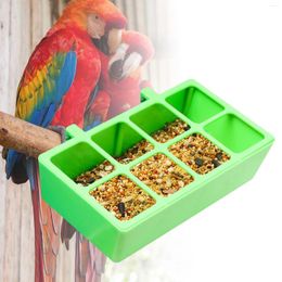 Other Bird Supplies 8 Grid Parrot Feeding Box Anti Spilling Food Hanging Cups For Birds Water Bowl Cage Accessories